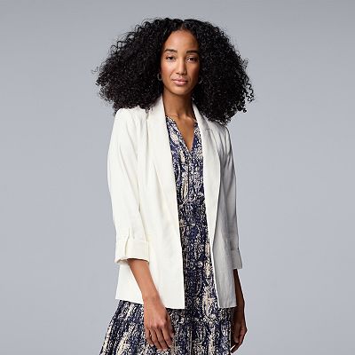 Women's Simply Vera Vera Wang Linen Roll Tab Blazer