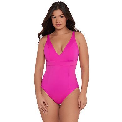 Women’s S3 Swim Shaping Banded Plunge V-Neck One Piece Swimsuit