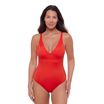 Women’s S3 Swim Shaping Banded Plunge V-Neck One Piece Swimsuit