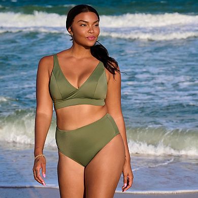 Women’s S3 Swim Supportive Banded Plunge V-Neck Bralette Bikini Top