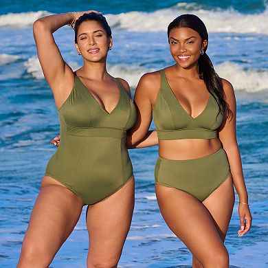 Women’s S3 Swim Supportive Banded Plunge V-Neck Bralette Bikini Top