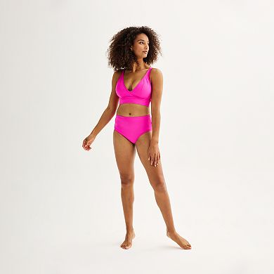 Women’s S3 Swim Supportive Banded Plunge V-Neck Bralette Bikini Top