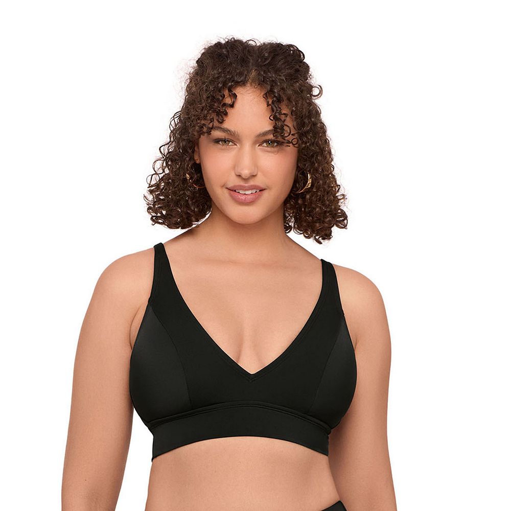 Women's S3 Swim Supportive Banded Plunge V-Neck Bralette Bikini Top