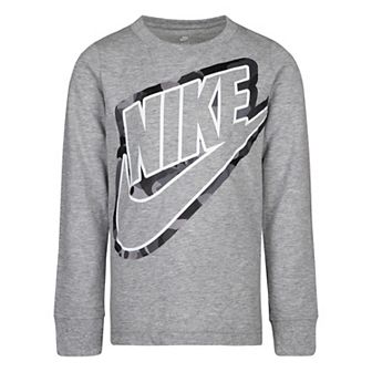 Boys 4-7 Nike Futura Camo Logo Long Sleeve Graphic Tee