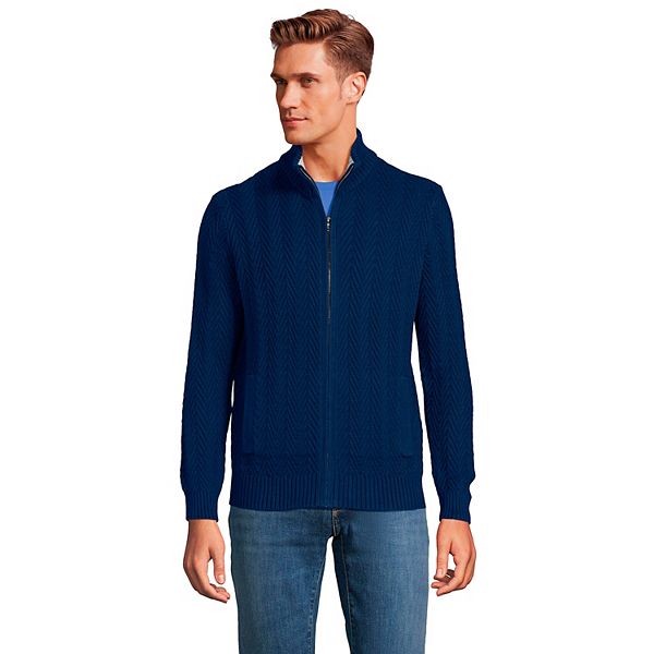 Men's Lands' End Cotton Drifter ZipUp Cardigan