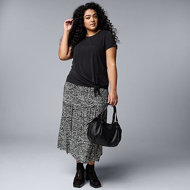 Plus Size Simply Vera Vera Wang Side Tie Tee