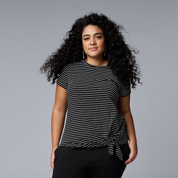 Plus Size Simply Vera Vera Wang Side Tie Tee
