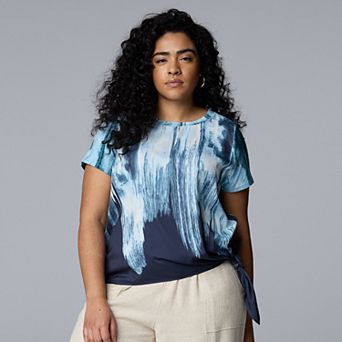 Plus Size Simply Vera Vera Wang Side Tie Tee