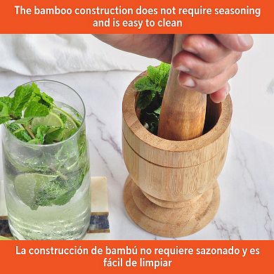 IMUSA Bamboo Mortar & Pestle