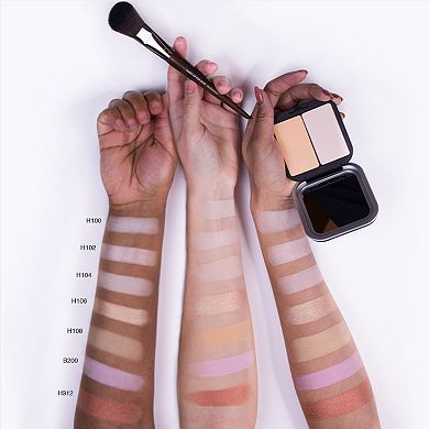A unique pressed powder formula in a refillable palette-providing intense color payoff in highlight, sculpt, and blush shades.
