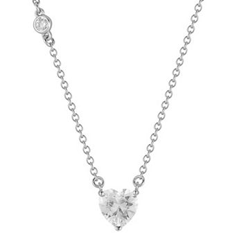Sunkissed Sterling 14k Gold Over Silver Cubic Zirconia Heart Necklace