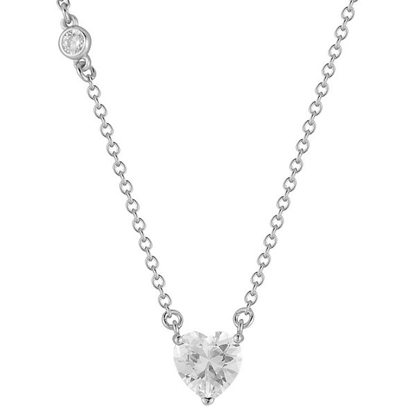 Sunkissed Sterling 14k Gold Over Silver Cubic Zirconia Heart Necklace