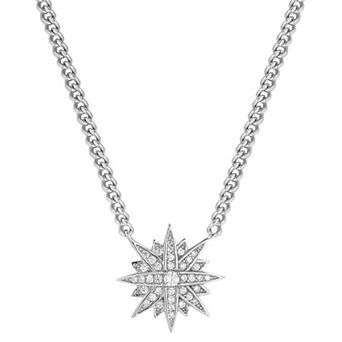 Sunkissed Sterling 14k Gold Over Silver Cubic Zirconia North Star Pendant Necklace