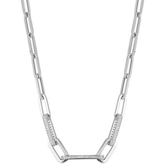 Sunkissed Sterling 14k Gold Over Silver Cubic Zirconia Link Chain Necklace