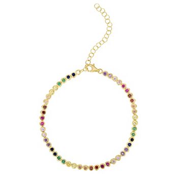 Sunkissed Sterling 14k Gold Over Silver Cubic Zirconia Tennis Bracelet