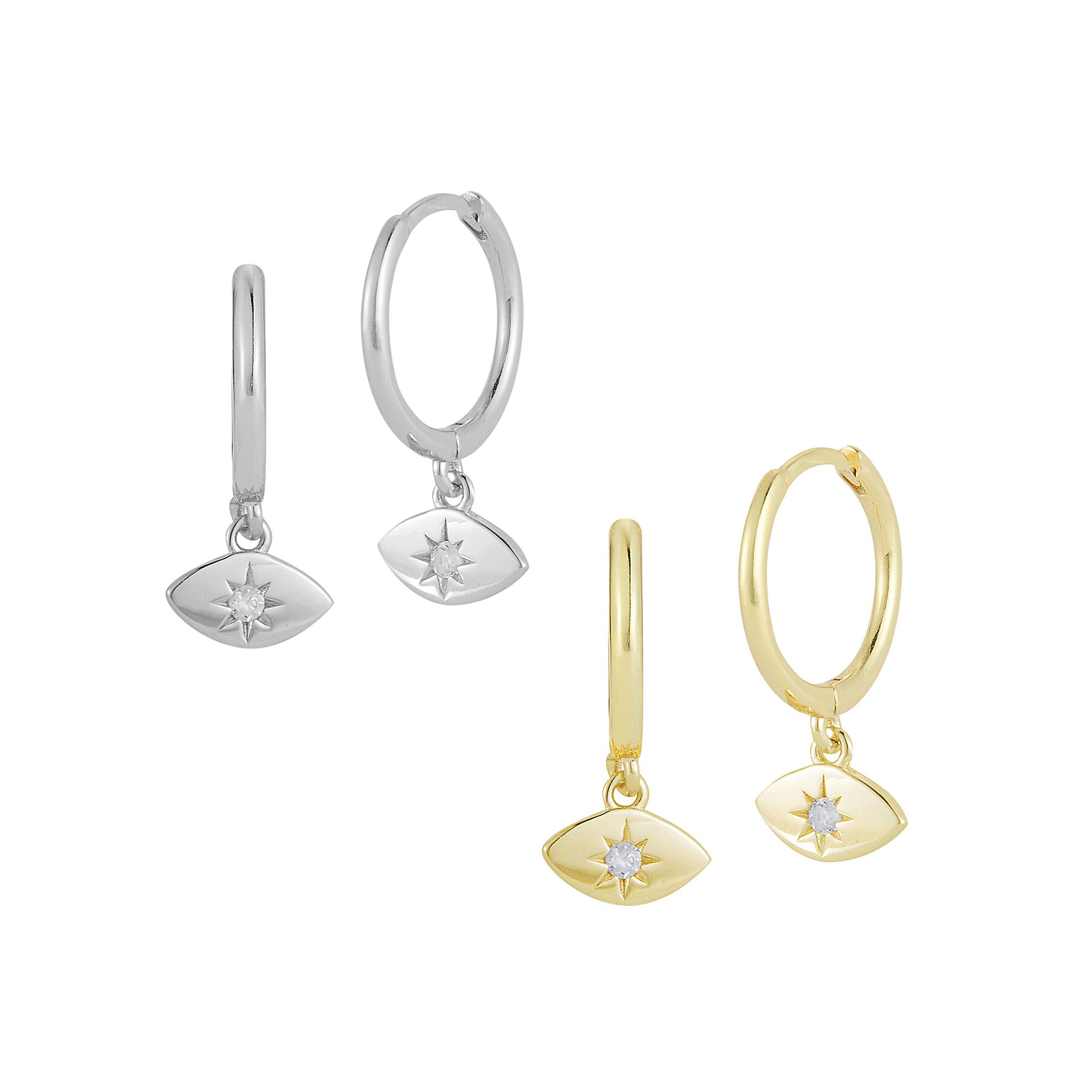 Sunkissed Sterling 14k Gold Over Silver & Sterling Silver Cubic Zirconia Ea