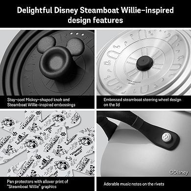 Disney's 100 Years Steamboat Willie Edition 4-pc. Nonstick Induction Cookware Essentials Set