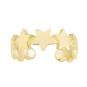 Sunkissed Sterling 14k Gold Over Silver Star Ear Cuff