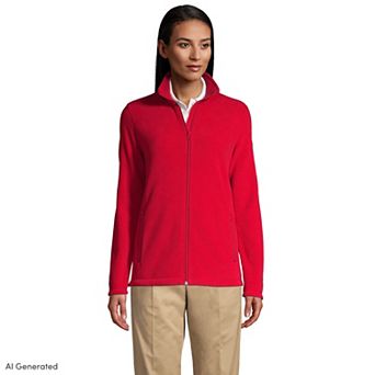 Women's Lands' End Full-Zip Long Sleeve Fleece Jacket