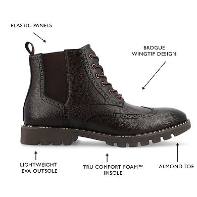 VANCE Bowman Tru Comfort Foam Men's Wingtip Ankle Boots