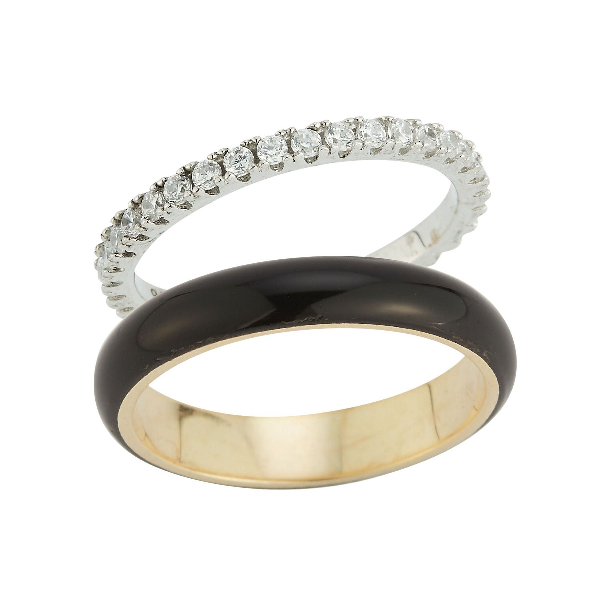 Sunkissed Sterling 14k Gold Over Silver & Sterling Silver Cubic Zirconia En