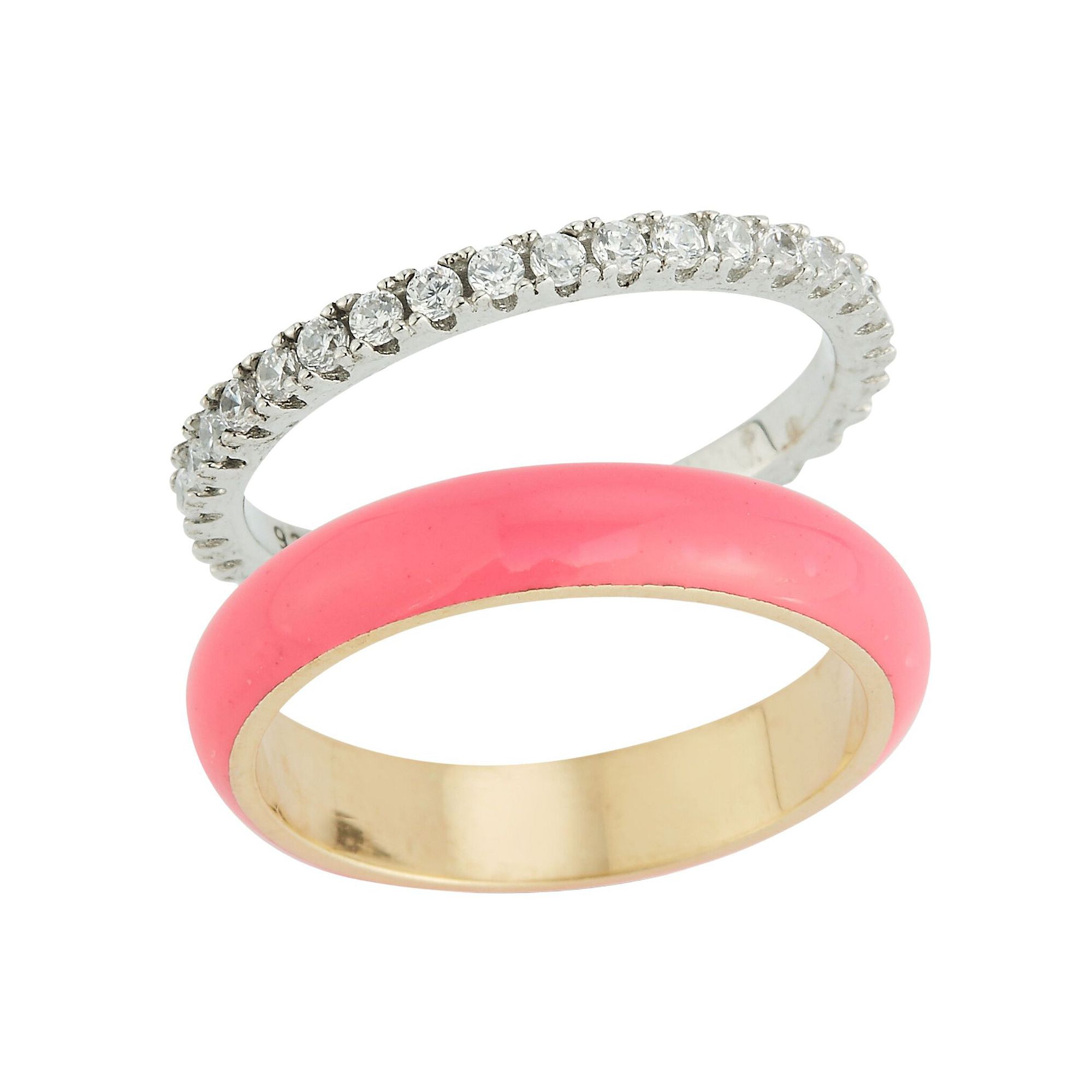 Sunkissed Sterling 14k Gold Over Silver & Sterling Silver Cubic Zirconia En