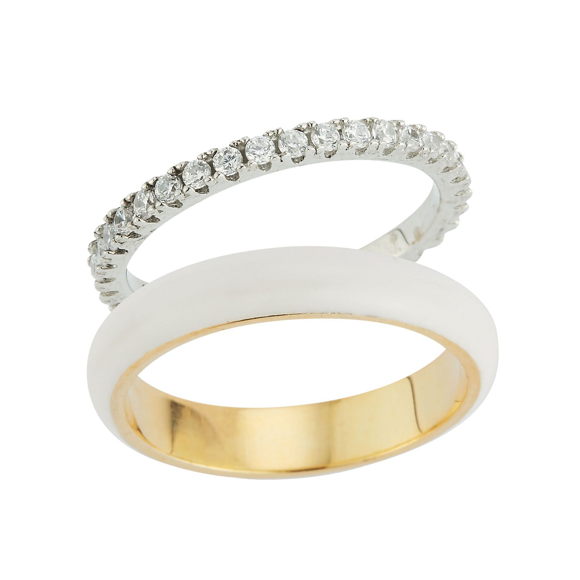 Sunkissed Sterling 14k Gold Over Silver & Sterling Silver Cubic Zirconia En