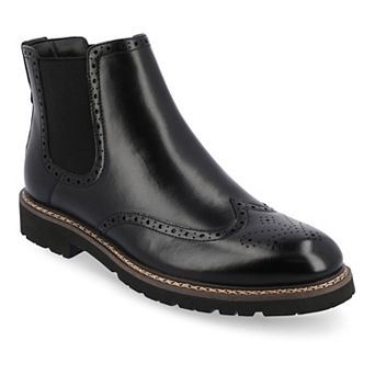 VANCE Hogan Men's Wingtip Chelsea Boots