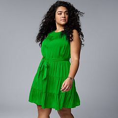 Plus Size Simply Vera Vera Wang Y-Neck Short Dress, Women's, Size: 1XL,  Green - Yahoo Shopping