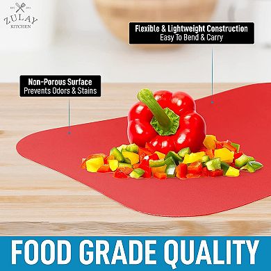 Zulay Kitchen Non-Slip Flexible Cutting Board Set