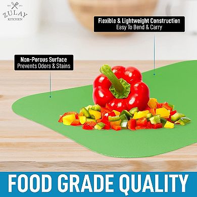 Curved Edge Flexible Cutting Board Mats - Set of 3