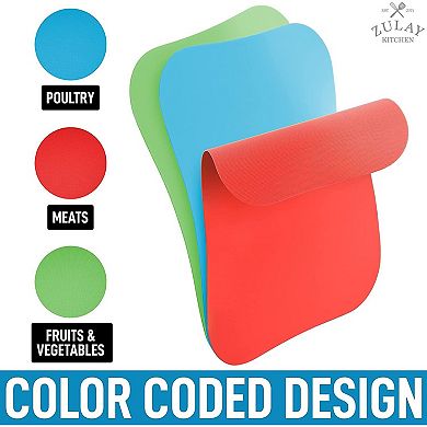 Curved Edge Flexible Cutting Board Mats - Set of 3