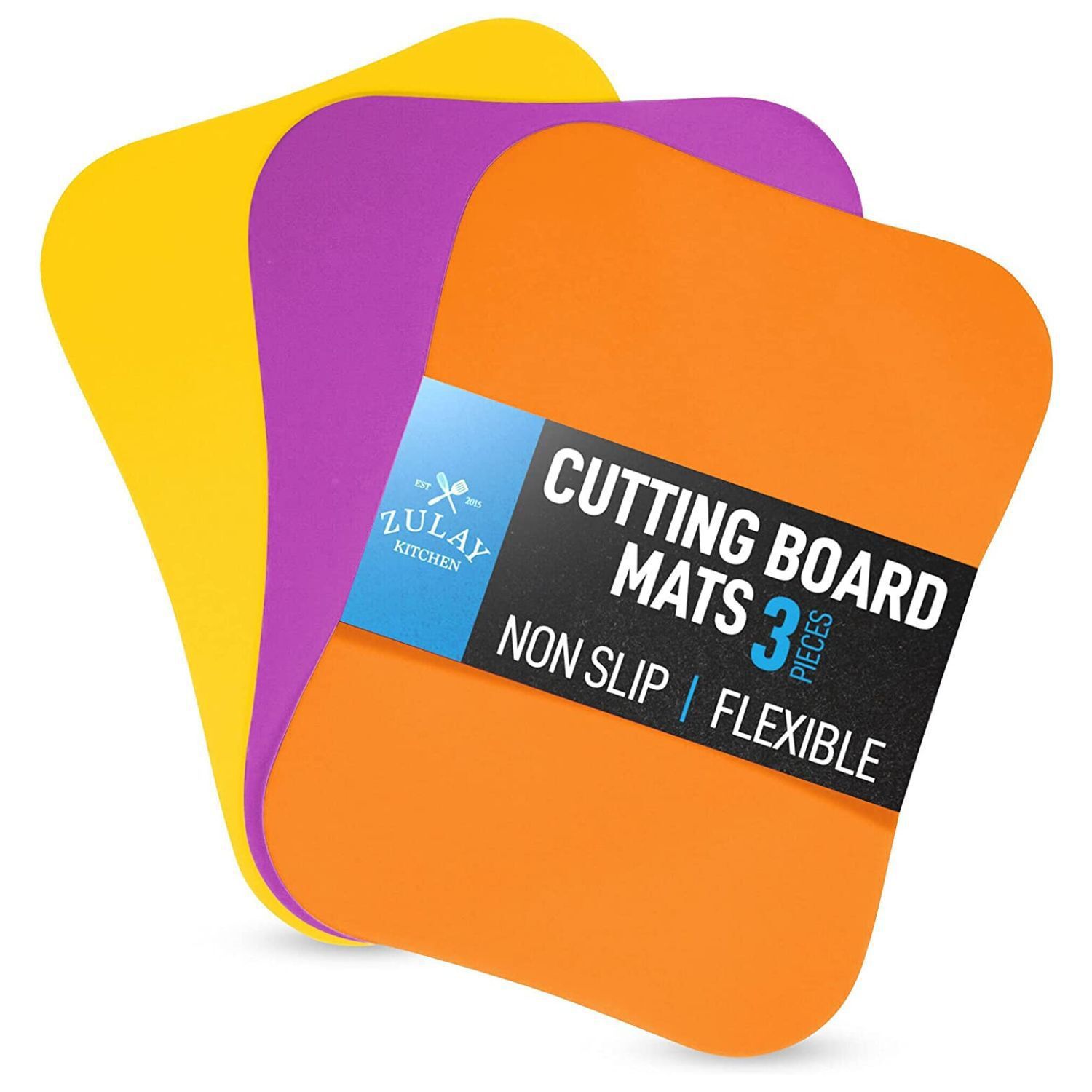 Zulay Kitchen Flexible Cutting Board Mats Set of 3 - Straight Edge, 3 -  Foods Co.