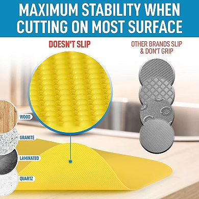 Zulay Kitchen Non-Slip Flexible Cutting Board Set