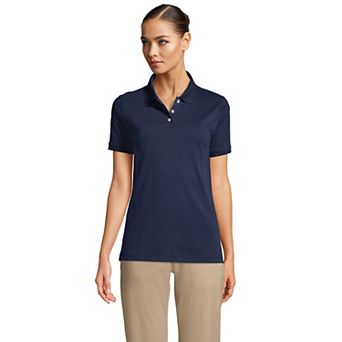 Women's Tall Lands' End School Uniform Short Sleeve Interlock Polo