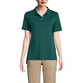 Women's Tall Lands' End School Uniform Short Sleeve Interlock Polo