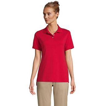 Women's Tall Lands' End School Uniform Short Sleeve Interlock Polo