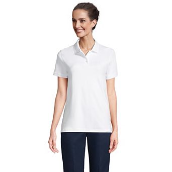 Women's Tall Lands' End School Uniform Short Sleeve Interlock Polo