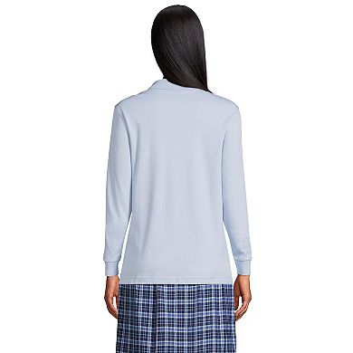 Women's Tall Lands' End School Uniform Long Sleeve Interlock Polo