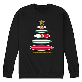 Men's Sea Sun Greetings Surfboard Tree Fleece Sweatshirt