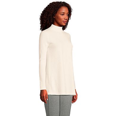 Women's Lands' End Cashmere Mock Neck Swing Tunic Sweater