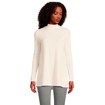 Women's Lands' End Cashmere Mock Neck Swing Tunic Sweater
