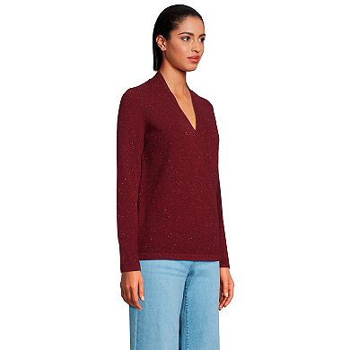 Women's Lands' End Cashmere Long Sleeve Wrap Sweater