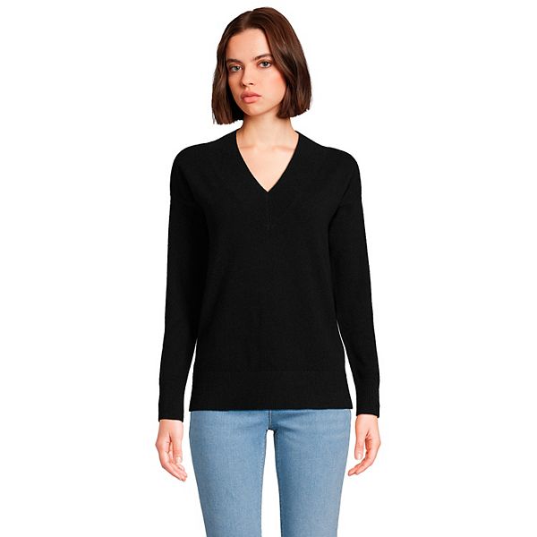 Women's Lands' End Cashmere VNeck Pullover Sweater