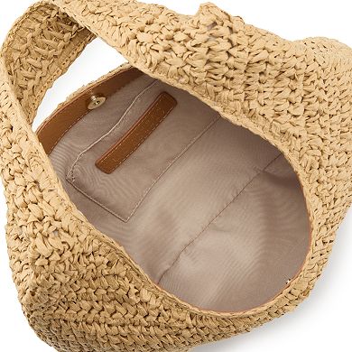 LC Lauren Conrad Kathy Crochet Straw Shoulder Bag