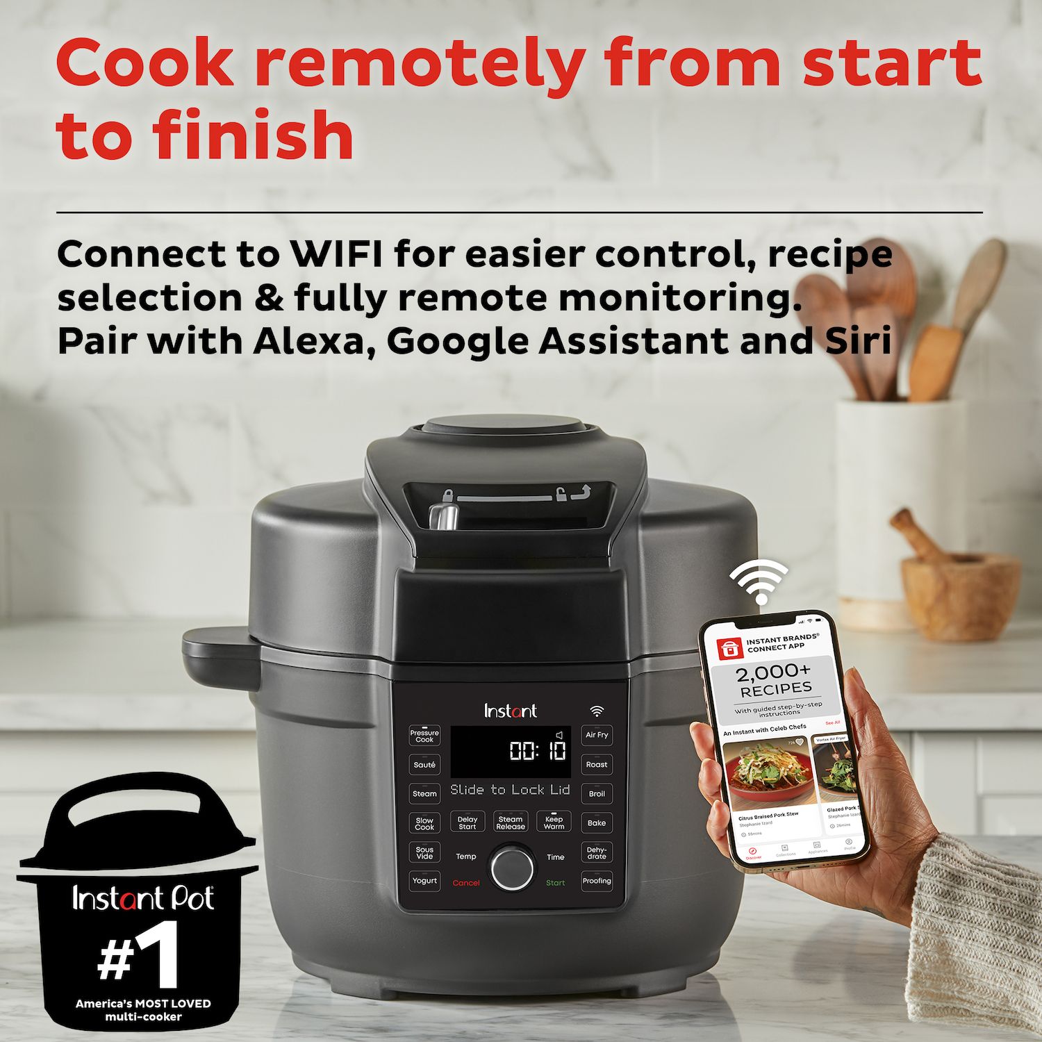 Instant Pot Duo Crisp with Ultimate Lid WiFi 6.5-Qt. Multi-Cooker   Air Fryer Combo