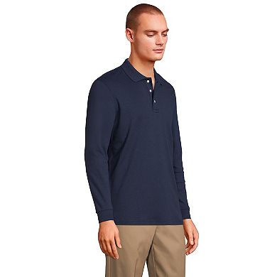 Big & Tall Lands' End UNF Long Sleeve Interlock Polo