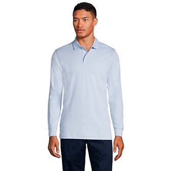 Big & Tall Lands' End Long Sleeve Interlock Polo