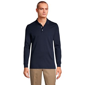 Big & Tall Lands' End Long Sleeve Interlock Polo