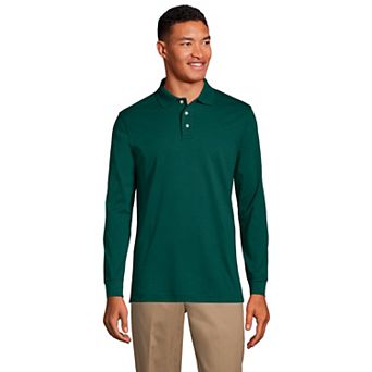 Big & Tall Lands' End Long Sleeve Interlock Polo